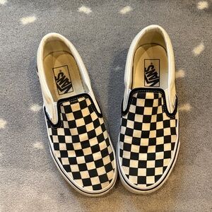 Vans Black and White Checkerboard Slip-Ons
